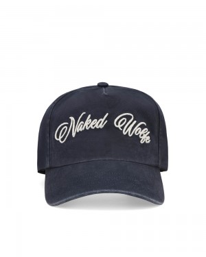 Casquettes Naked Wolfe Signature Unconstructed Cap Washed Navy | 8124603-JE