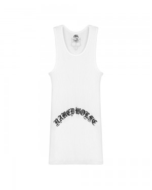 T-Shirt Naked Wolfe Gothic Tank White | 6059147-FG