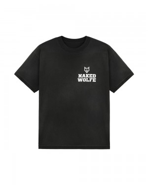 T-Shirt Naked Wolfe Vintage Painting T-Shirt Black | 6501724-QV