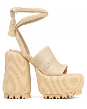 Talons Naked Wolfe Beach Off White Raffia | 3208965-YG