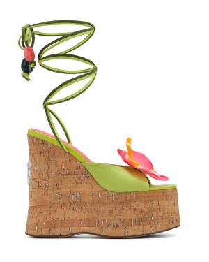 Talons Naked Wolfe Sunflower Green Kid Suede | 3854691-KI